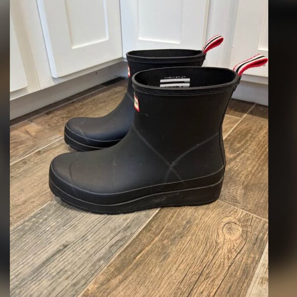WOMEN'S HUNTER TABITHA BLACK RAIN BOOTS SIZE 9 - Picture 2 of 8